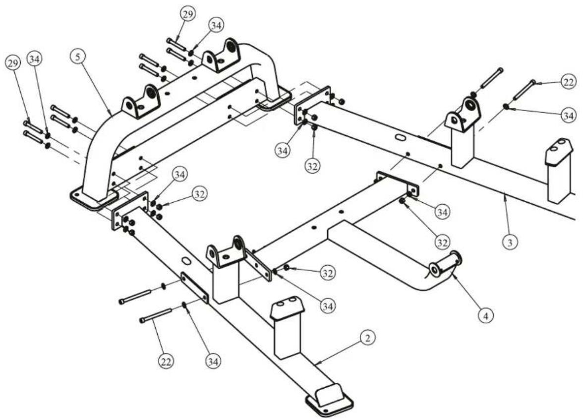 Technical diagram of a mechanical assembly with numbered components for identification