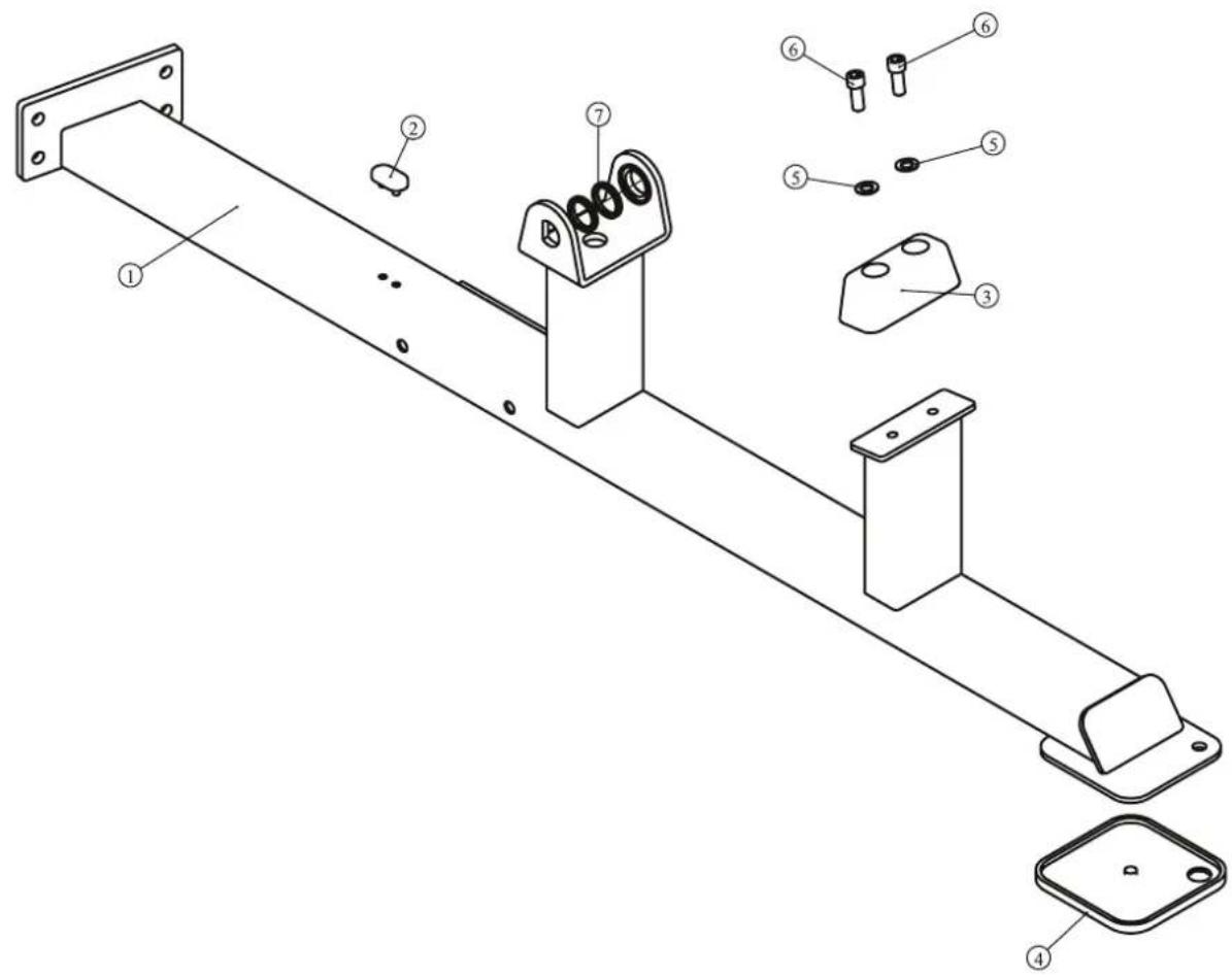 Technical diagram of a mechanical assembly with numbered components for identification