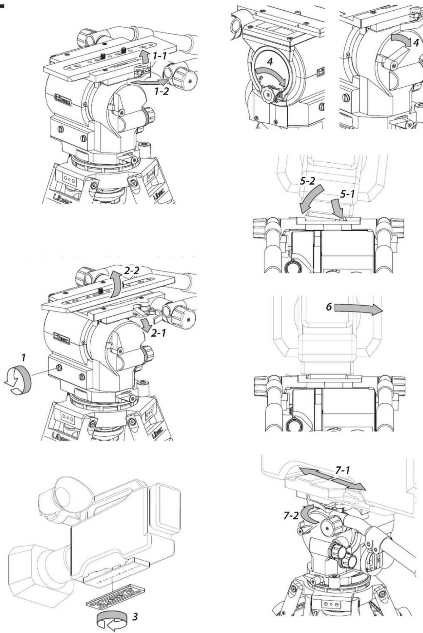 Libec QD-10M - D: Cambiar el torque para deslizamiento e inclinación - 1