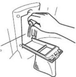 HAIER JW-C33B - ふたを開け、洗剤投入口の奥の穴にすすぎ1回の設定を推奨されている洗剤を入れる - 1