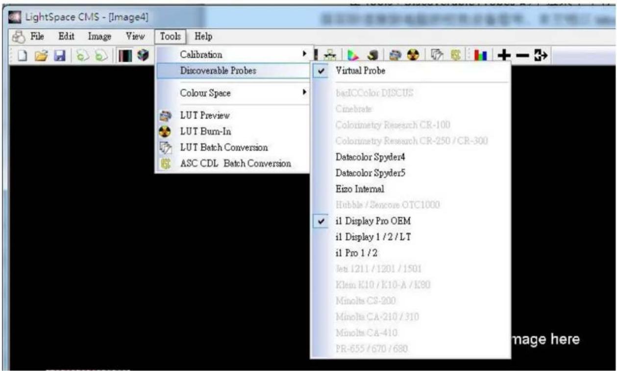 DataVideo TLM-170KR - Select the connected "Probe" - 1