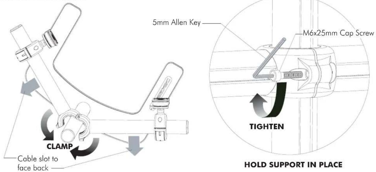 5mm Allen Key M6x25mm Cap Screw TIGHTEN HOLD SUPPORT IN PLACE CLAMP Cable slot to face back
