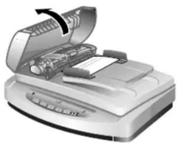 HP Scanjet 7600 - Fjerne fastkjørt papir fra dokumentmateren - 1