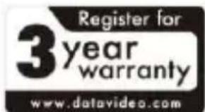 DataVideo MB-4 - Three Year Warranty - 1