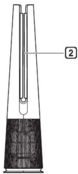 Technical diagram of a laboratory apparatus with labeled component '2'