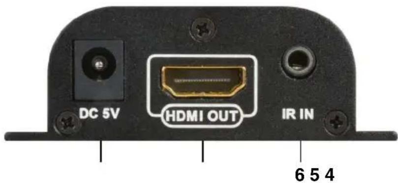 DC 5V HDMI OUT IR IN 6 5 4