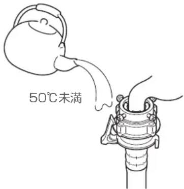 HAIER JW-U55B - 給水ホースの接続部(水栓側と本体側)に50℃未満の温水をかける - 1
