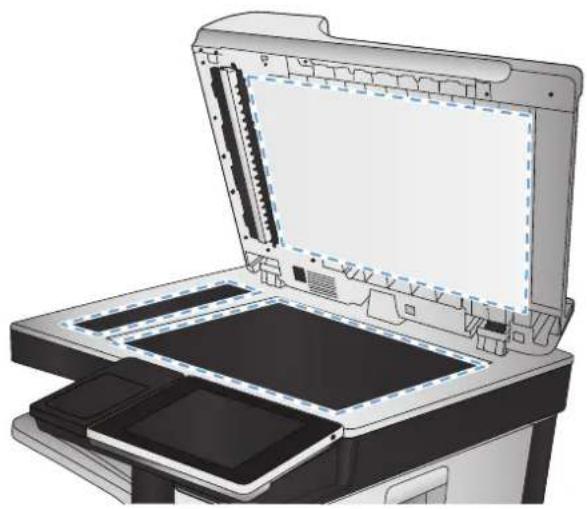 HP Color LaserJet Managed MFP M775 - スキャナ ガラスにごみや汚れがないか検査する - 2
