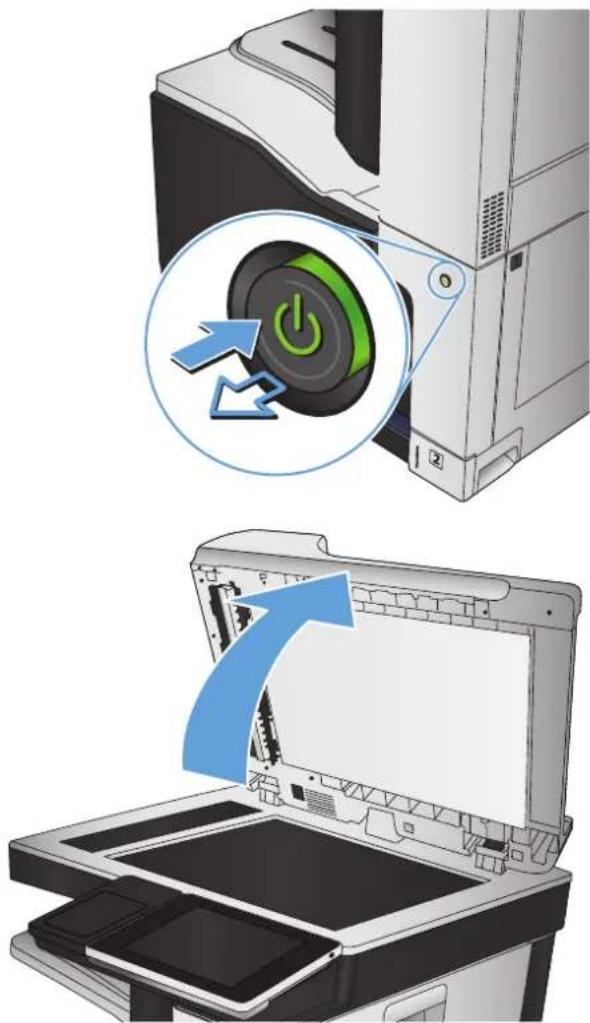 HP Color LaserJet Managed MFP M775 - スキャナ ガラスにごみや汚れがないか検査する - 1
