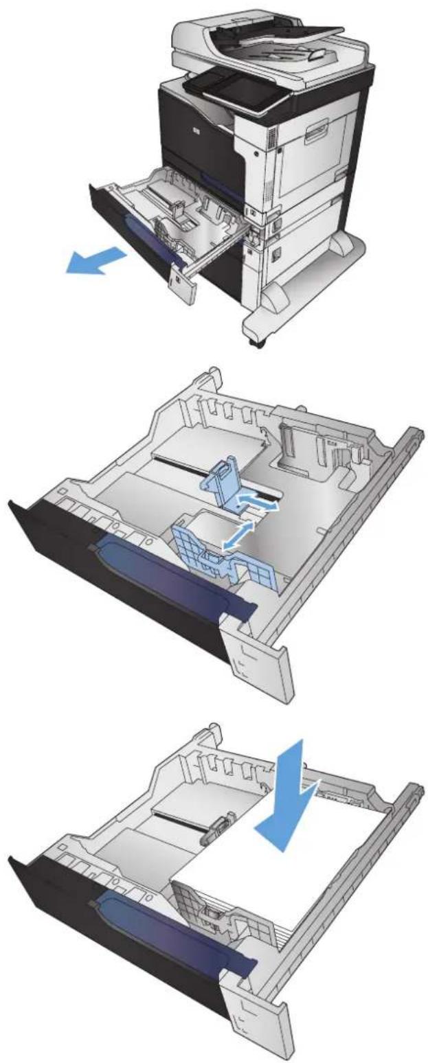 HP Color LaserJet Managed MFP M775 - 枚トレイへの用紙のセット - 1