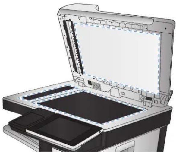 HP Color LaserJet Managed MFP M775 - スキャナ ガラスにごみや汚れがないか検査する - 2
