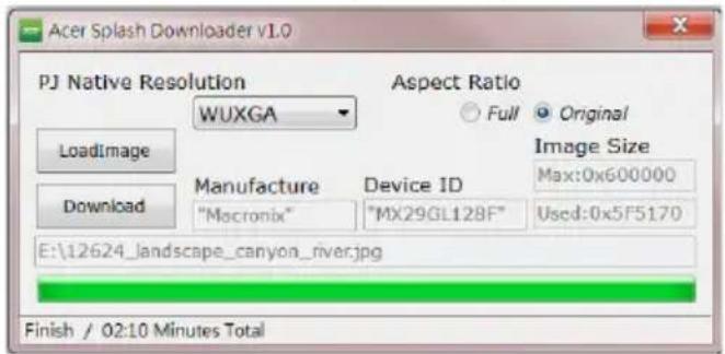 ACER HF130 - Downloading the image to the projector - 1