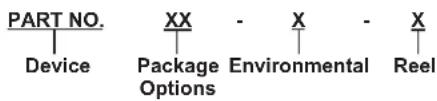 PART NO. Device XX - X - X Package Options Environmental Reel