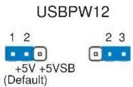 USBPW12 1 2 +5V +5VSB (Default) 2 3