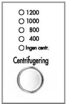 ○ 1200 ○ 1000 ○ 800 ○ 400 ○ Ingen centr. Centrifugering