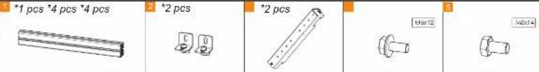 1 *1 pcs *4 pcs *4 pcs 2 *2 pcs *2 pcs Mx12 Mx14