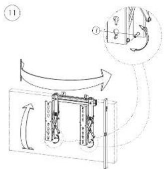 Technical diagram showing mechanical assembly with labeled components and directional arrows indicating motion or movement.