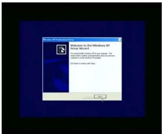 Welcome to the Windows XP Setup Wizard To used this Windows XP on your computer. The window needs to gather consensus about you and you compared to or as Windows XP property. Click here to continue with Setup.