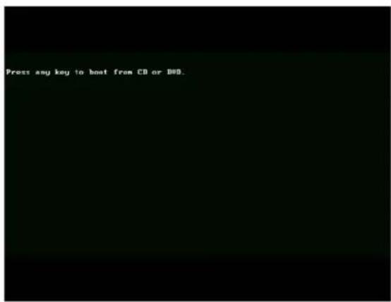 Press any key to boot from CD or DDR.