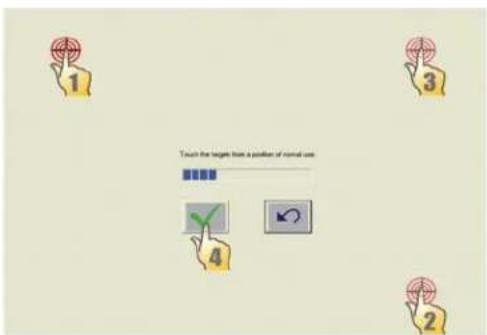 1 3 Touch the target from a position of normal use 4 2