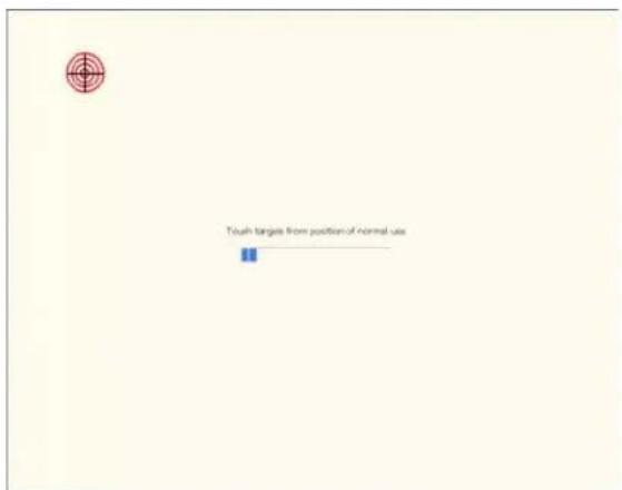 Touch targets from position of normal use