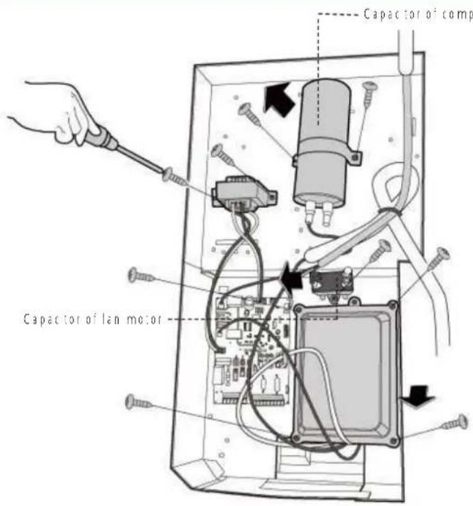 Capacitor of comp Capacitor of len motor