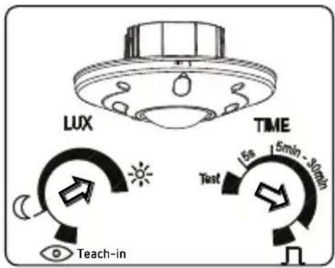 LUX TIME Test Teach-in 15min - 30min