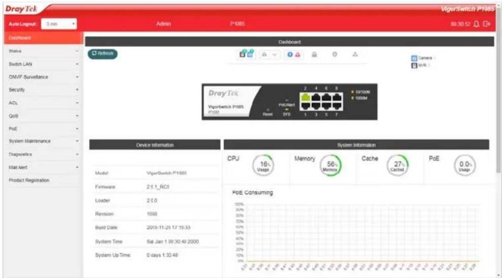 Draytek VigorSwitch P1085 - I-3 Accessing Web Page of VigorSwitch - 2