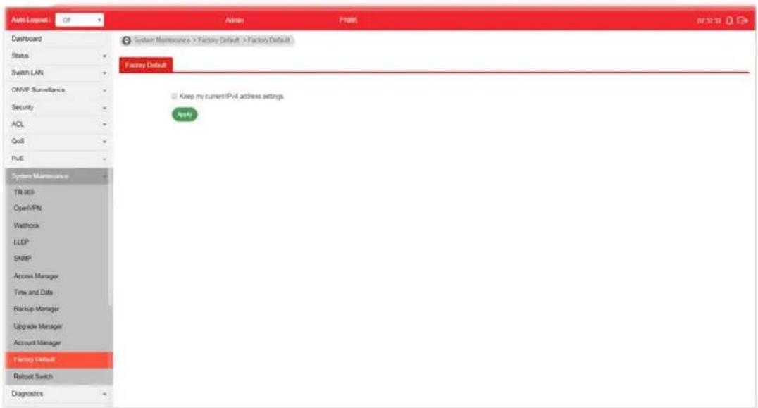 Draytek VigorSwitch P1085 - VIII-11 Factory Default - 1