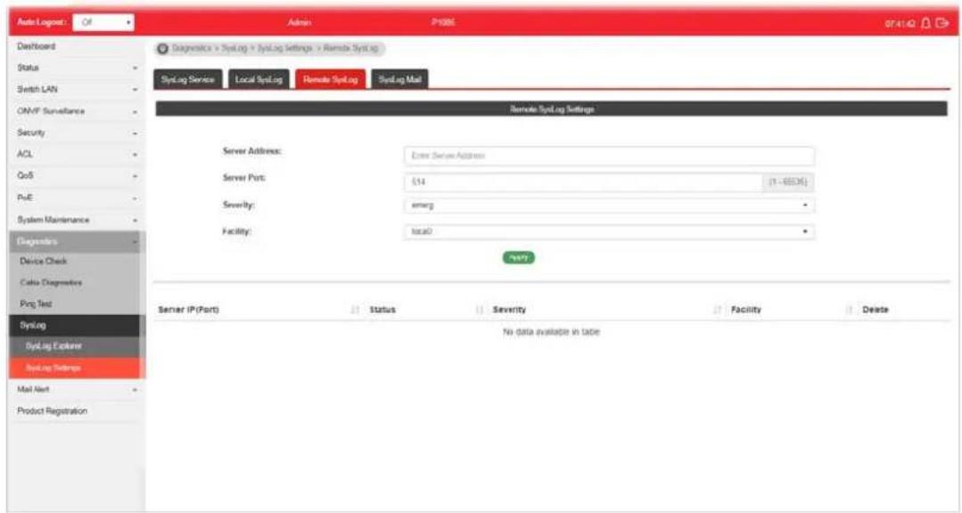 Draytek VigorSwitch P1085 - IX-4-2-3 Remote SysLog - 1