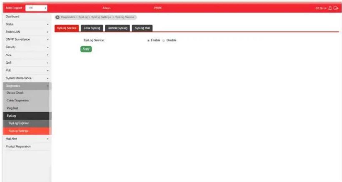 Draytek VigorSwitch P1085 - IX-4-2-1 SysLog Service - 1