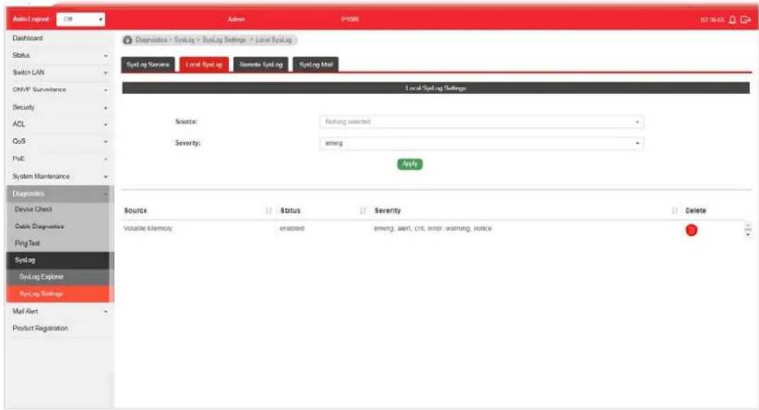 Draytek VigorSwitch P1085 - IX-4-2-2 Local SysLog - 1