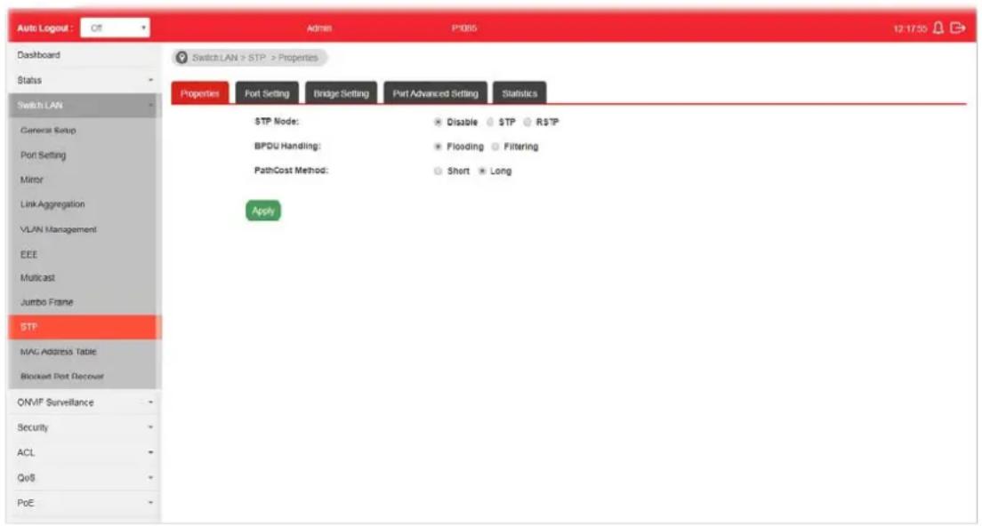Draytek VigorSwitch P1085 - II-9-1 Properties - 1