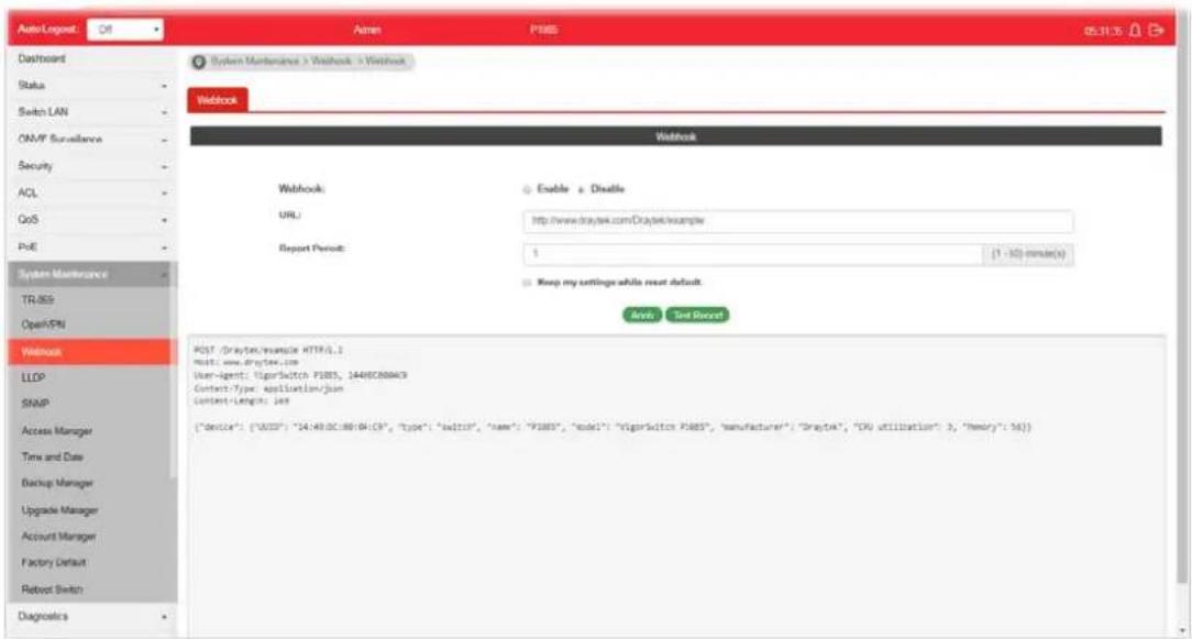 Draytek VigorSwitch P1085 - VIII-3 Webhook - 1