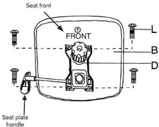 Seat front FRONT L B D Seat plate handle