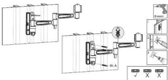Technical diagram showing mechanical assembly with labeled parts and tool icons, including check, X, and X-A labels.