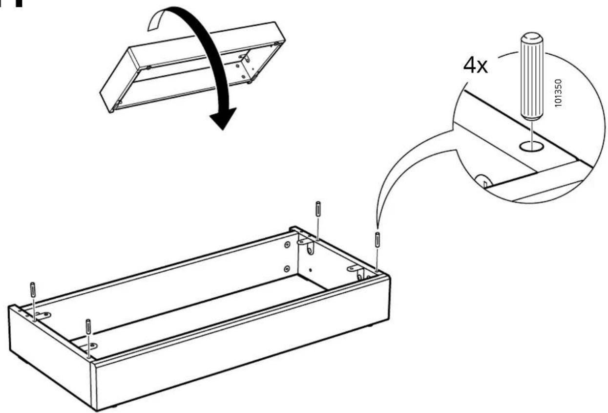 Technical diagram showing a mechanical assembly with a 4x magnified view of a component labeled '101350' and a 4x rotation arrow.