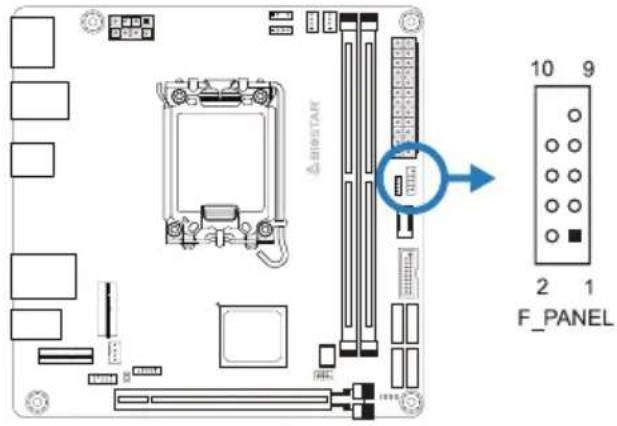BIOSTAR B760T-SILVER - F PANEL: 前置面板接头 - 1