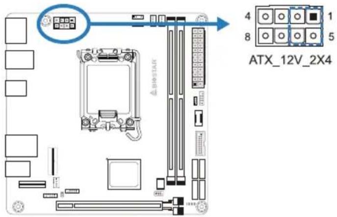 BIOSTAR B760T-SILVER - ATX\_12V\_2X4: ATX电源接口 - 1