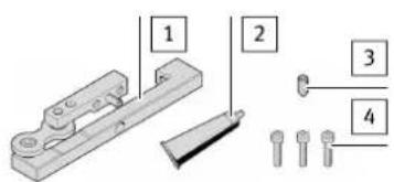 Technical diagram showing labeled mechanical components with numbered parts 1 to 4