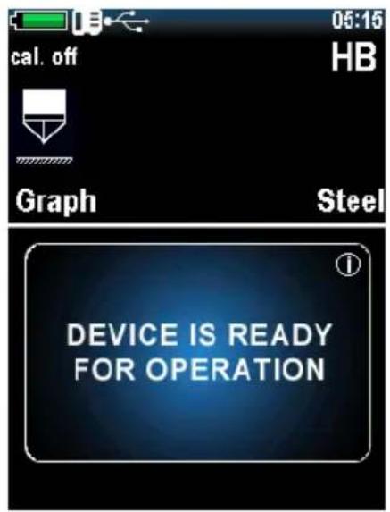 05:15 cal. off HB Graph Steel DEVICE IS READY FOR OPERATION