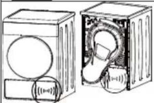 Illustration of a washing machine with front and side views (no text or symbols)