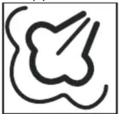 Simple line drawing of a cloud with a tail, no text or symbols present