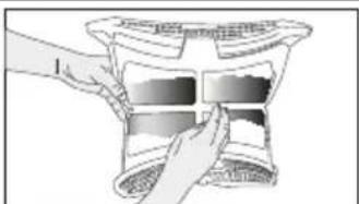 Illustration of hands holding a tray with a grid pattern (no text or symbols)