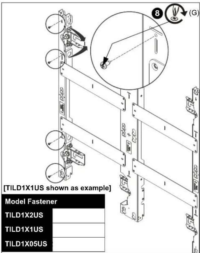 [TILD1X1US shown as example] Model Fastener TILD1X2US TILD1X1US TILD1X05US
