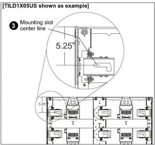 [TILD1X05US shown as example] Mounting slot center line 5.25" 5.25"