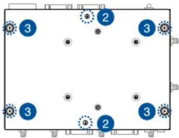 Diagram showing a grid layout with numbered circular elements and plus/minus symbols, likely representing a mechanical or electronic component layout.