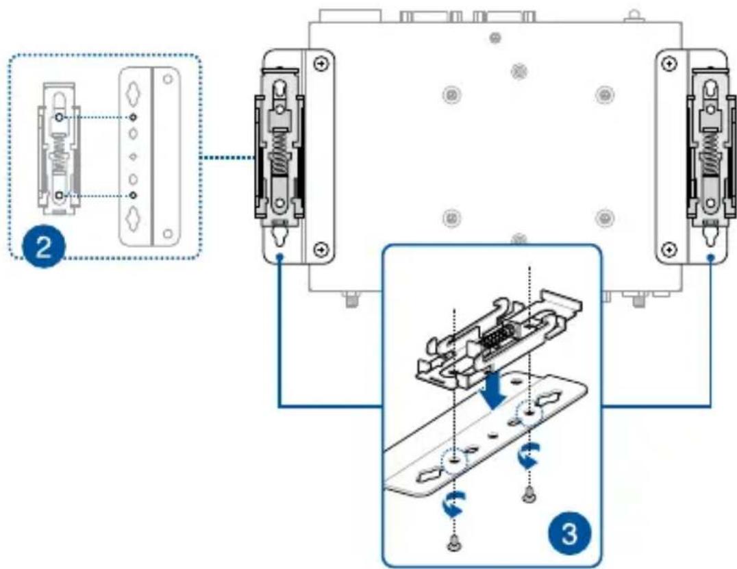 ASUS EBS-S500W - Installing DIN rail clips (optional) - 1