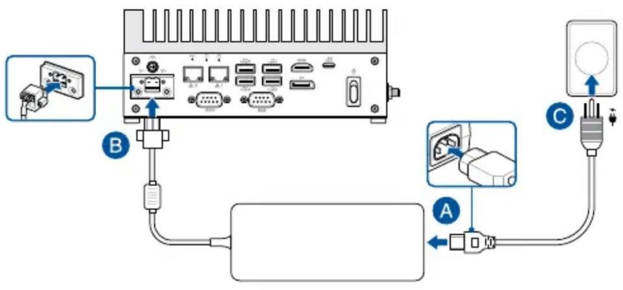 ASUS EBS-S500W - Connect the AC power adapter to your Embedded Computer - 1
