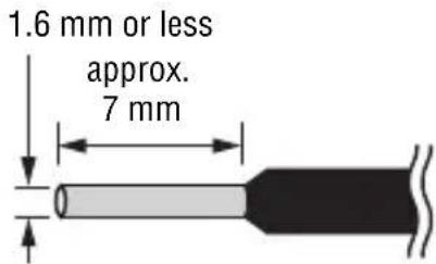 1.6 mm or less approx. 7 mm